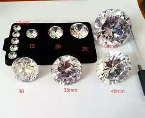 5~50mm Round White loose cz stone cubic zirconia gemstone 57 faces Machine cut - Picture 1 of 6