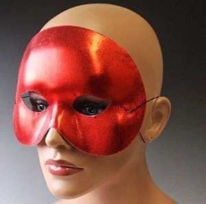 Cocktail 1/2 Mask - Red Metallic - Costume Accessory - Adult Teen - Picture 1 of 1