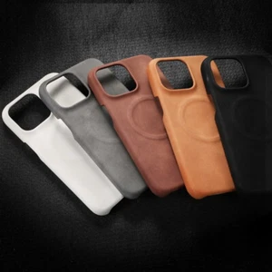 Etui na iPhone 16 15 14 13 12 Pro Max Plus Komórka PU Skóra Magsafe Protection Case - Zdjęcie 1 z 17