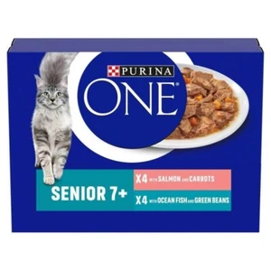 Purina One Senior 7+ Wet Cat Food - Fish Multipack 8x85g - Picture 1 of 1