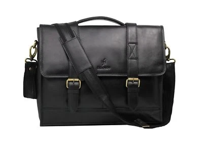 Bolso Bandolera StarHide Cuero Real 15.5 Pulgadas Laptop Viaje Negro 525 Foto 1 de 4