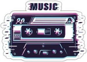 Music Audio Tape Vintage Retro Car Bumper Window Sticker Decal 5"X4" - Picture 1 of 1
