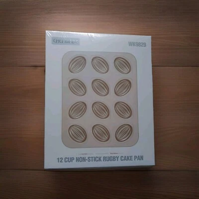 CHEFMADE Football Backform 12 antihaft- & silikonbeschichtet Minikuchen Karbon - Bild 1 von 3