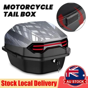 Motorcycle Tour Tail Box 35L Scooter Trunk Rear Luggage Lockable Waterproof - Picture 1 of 12