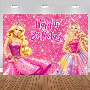 Barbie Backdrop for Girls Birthday Party Decorations Photo Background Banner - Picture 1 of 14