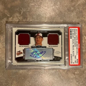2013 PSA 8 Topps Museum Coll Signature Swatch Auto Dual Relics Manny Machado /50 - Bild 1 von 2