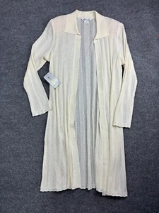 Vintage Exclusively Misook Cardigan Women's Large Beige Long Duster NWT - Picture 1 of 8