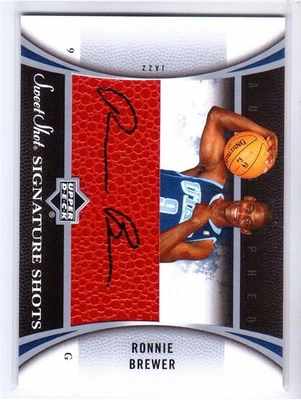 Ronnie Brewer RC 2006-07 Upper Deck Sweet Shot Signature Shots Rookie Autograph - Image 1 of 4