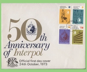K.U.T. (East Africa) 1973 50th anniversary of Interpol set on First Day Cover - Picture 1 of 1