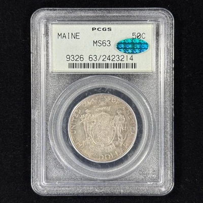 Medio dólar conmemorativo Maine 1920 50C MS63 PCGS OGH tonificado - aprobado por CAC Foto 1 de 4