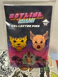 Hotline Miami Collection Enamel Pin Figure Set A Kickstarter Limited Run Switch - Picture 1 of 1