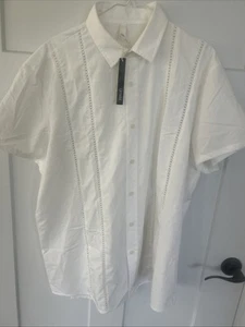 Neu mit Etikett Letsee Herren Polyestermischung Knopfleiste weiß 2XL (XL?) Leichtes Shirt - Bild 1 von 6