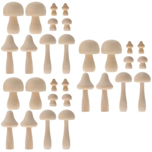 30 pcs Wooden Mushroom Models Mini Mushroom Adorns Wood Mushroom Crafts - Picture 1 of 9