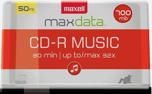 Maxell CD-R Music Spindle 50-Pack Audio Only Blank Media (625156) BRAND NEW - Picture 1 of 4