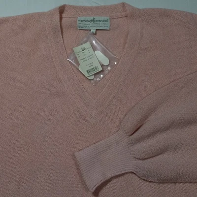Suéter holgado cuello en V de alpaca The Peruvian Connection XL rosa vintage años 80 90 Foto 1 de 4