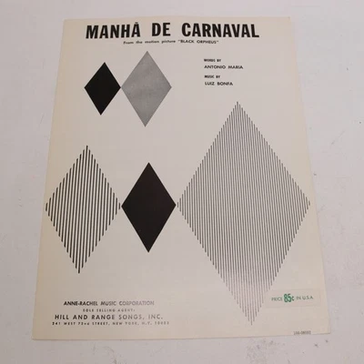 Manha De Carnaval Black Orpheus Movie Piano Voice Sheet Music Maria/Bonfa 1959 - Image 1 of 3