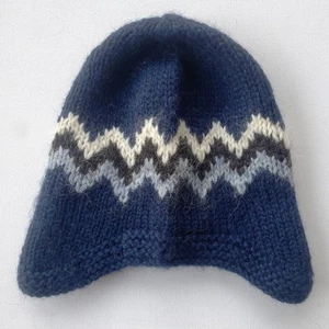 Vintage Nordic Store Island handgestrickt isländische Wolle Ohrenklappe Winter Beanie Mütze - Bild 1 von 5