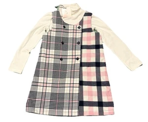 Happily Grey Kids Plaid Jumper Dress With Turtleneck Size Small - Picture 1 of 4