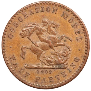 1902 KING EDWARD CORONATION MODEL HALF FARTHING - Picture 1 of 2