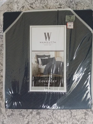 Wamsutta Bliss Quilted Coverlet / Twin Bed  / 68" by 86" / Navy Blue / $99 - Image 1 of 4