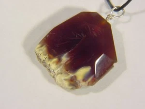 ABER Natürlicher Brasilianischer Freiform Achat Halskette Anhänger Lapidar 5805C - Bild 1 von 1