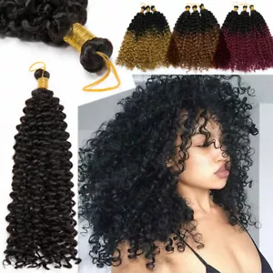 3/5Packs Marlybob Deep Wave Curly Afro Crochet Braiding Hair Extensions As Human - Picture 1 of 33