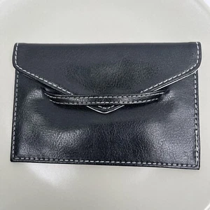 Bloomingdales Sobre Monedas Cartera Portatarjetas Negro/Blanco Cuero Sintético - Imagen 1 de 8