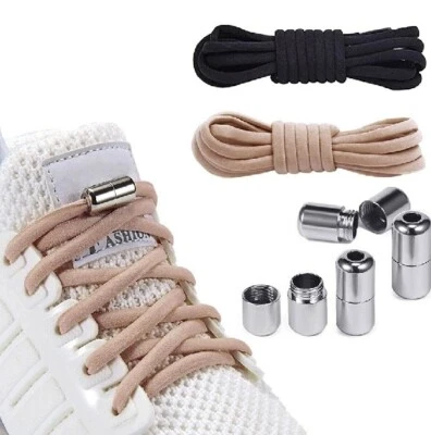 No Tie Shoe Laces Adult Kid Elastic Trainer Laces Lazy Easy No-tie Shoelaces UK - Image 1 of 3