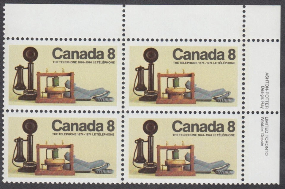 Canada - #641 Telephone Centenary Plate Block - MNH - Image 1 of 1