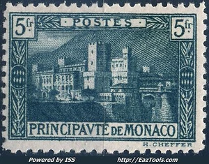 MONACO VUE DU PALAIS N° 63 NEUF * AVEC CHARNIERE A VOIR - Picture 1 of 2