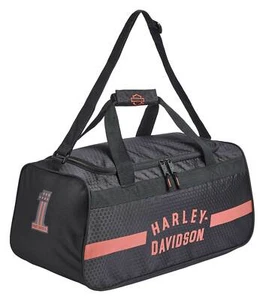 Harley-Davidson Rust Orange #1 Logo Sports Duffel Bag w/ Shoulder Strap - Black - Picture 1 of 3