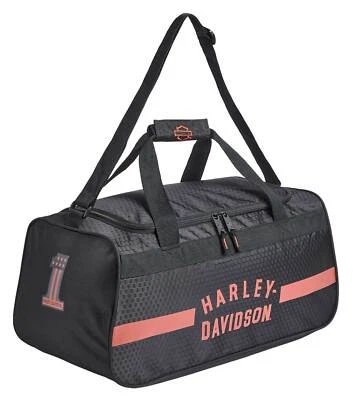 Harley-Davidson Rust Orange #1 Logo Sports Duffel Bag w/ Shoulder Strap - Black - Image 1 of 3