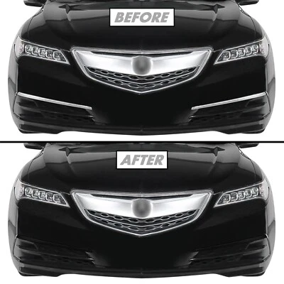 Chrome Delete Blackout Overlay for 2015-17 Acura TLX Front Fog Light Trim  - Image 1 of 4