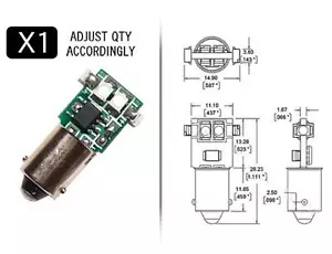Bombilla calibre de instrumentos LED estilo BA9 BLANCA de alta potencia estilo BA9 - Imagen 1 de 4