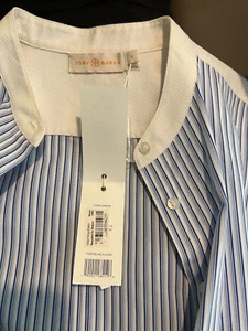 NEW TORY BURCH CORA OMBRE STRIPED COTTON SHIRTDRESS LONG SLEEVE SIZE 6 - Picture 1 of 7