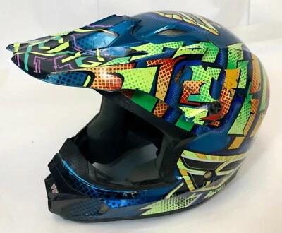  Casco de moto de nieve Fly Racing Kinetic Series 2012 RARO verde azul M Foto 1 de 4
