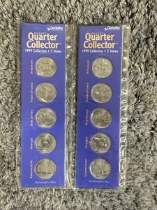 2 POCKET QUARTER COLLECTOR 5 STATES 1999 COLLECTION Philadelphia Denver Mint - Picture 1 of 5