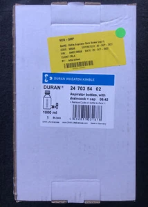 Duran 247035402 1000ml Aspirator Bottle with GL45 Neck & GL32 Side Arm Draincock - Picture 1 of 7