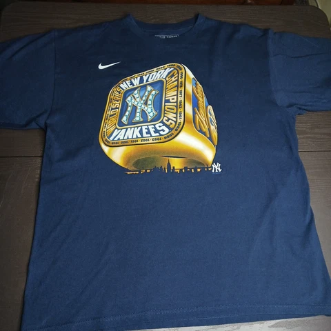 2009 Nike MLB New York Yankees World Series Ring Small Spots Rare T Shirt Large Cover
