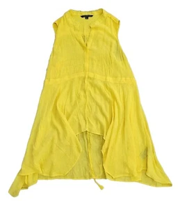 Zac And Rachel Top 2x Plus Size Yellow V Neck Tunic Top Cover Up - Picture 1 of 8