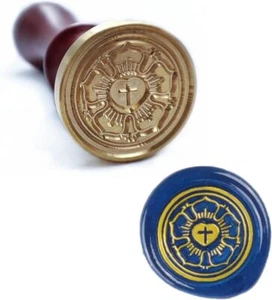 Lutherischer Wachssiegelstempel exquisites religiöses Symbol für Echtheit und Eleganz - Bild 1 von 7
