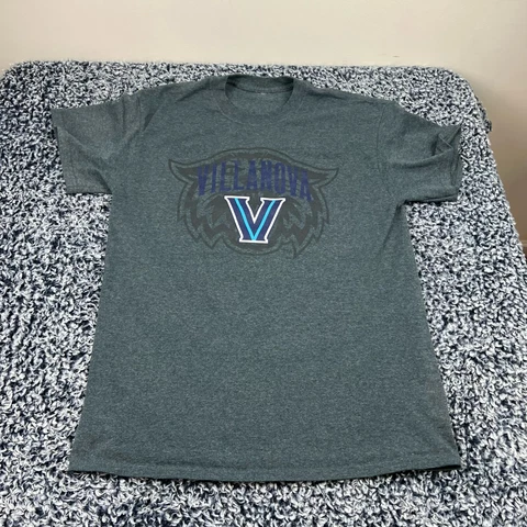 Villanova University Wildcats Shirt Mens Medium Gray Short Sleeve NCAA Casual Cover