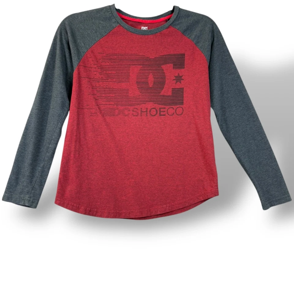 DC Shoes Camiseta Niños Talla M Rojo/Gris Manga Larga Reglan Patín Logo Ropa de Calle Foto 1 de 4