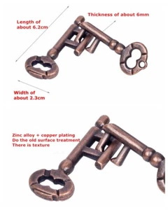 New Chinese Intelligence Toy Brain Teaser Game Kids Adults Puzzle Untie Key Lock - Picture 1 of 4
