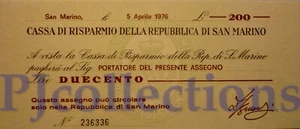 SAN MARINO 200 LIRE 1976 PICK S102 UNC - Bild 1 von 1