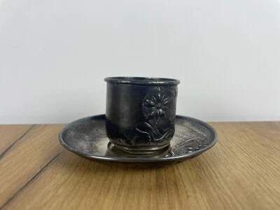 Antiguo plato y taza de té imperial ruso 84 plata vintage par URSS 70 gramos Foto 1 de 4