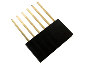 6 Pins 6P 2.54mm 0.1" Female Header Long Pin 11mm - Black - Pack of 10 - Picture 1 of 1