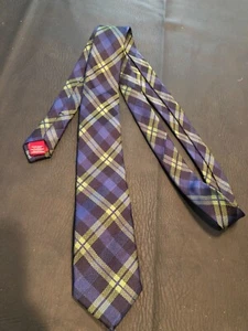 Penguin By Munsingwear Men’s Skinny Plaid Neck Tie - Green, Blue, Black - Picture 1 of 2