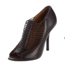 Givenchy Black Cage Peep Toe Leather Pumps Size 40-EU / 10-US NWOB - Picture 1 of 10