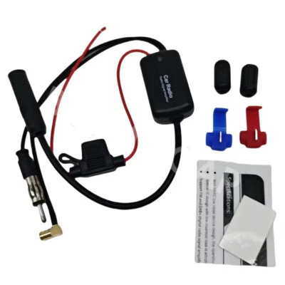 Car Radio Antenna Signal Amplifier Booster Splitter Adapter Cable 12V DAB+FM/AM - image 1 of 4
